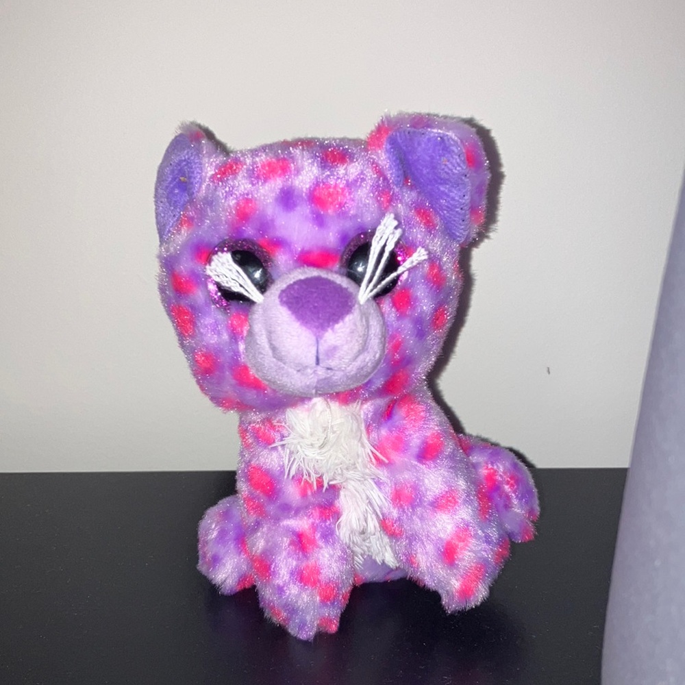 Galerie Big Eyes Plush Purple With Pink Spots Cat Perfect For Easter